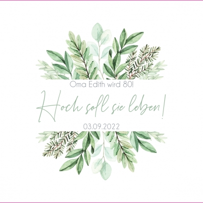 JGA/Hochzeit Getrnke-Dosen-Banderole greenery