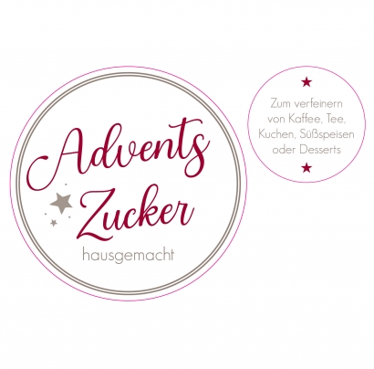 Aufkleber Adventszucker hausgemacht