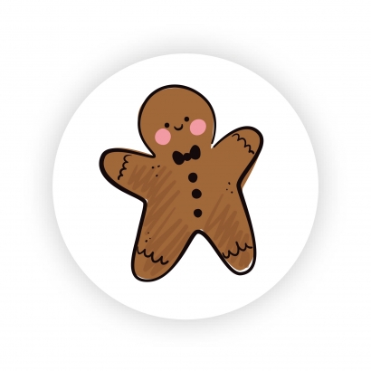 Mini Aufkleber Lebkuchenmann I Gingerbread Man Sticker