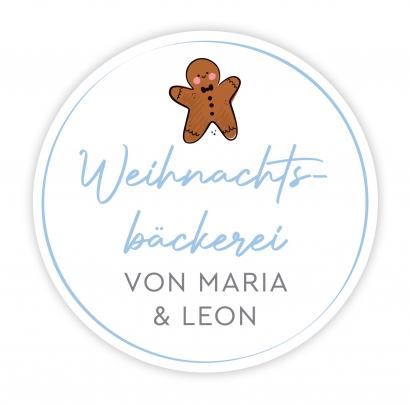 Personalisierte homemade Aufkleber Lebkuchenmann