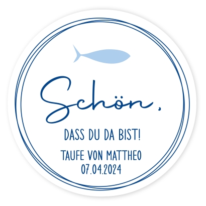 Personalisierte Aufkleber Fisch modern