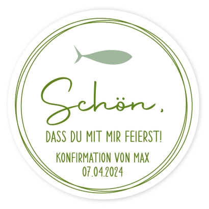 Personalisierte Aufkleber Fisch modern