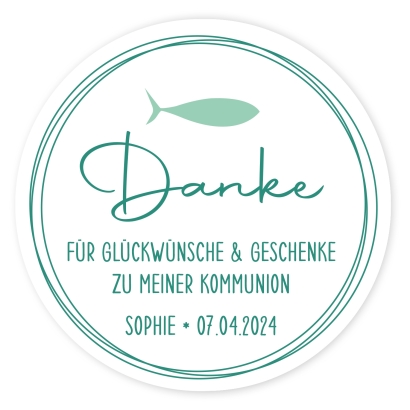 Personalisierte Aufkleber Fisch modern