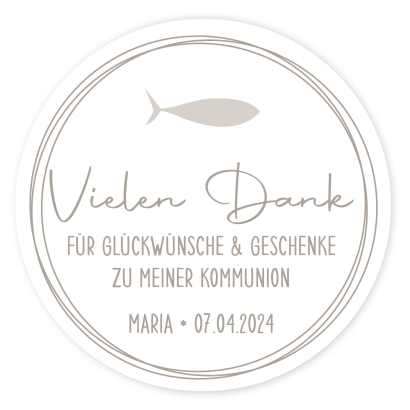 Personalisierte Aufkleber Fisch modern