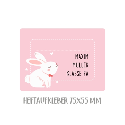 Namensaufkleber Set fr die Schule Hase