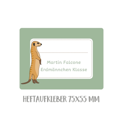Namensaufkleber Set fr die Schule Erdmnnchen