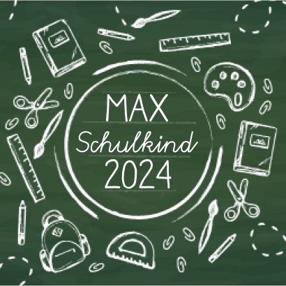 Banderole fr Getrnke Dosen zur Einschulung, grne Schultafel