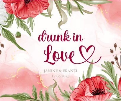 JGA I Hochzeit Banderole fr Prosecco Dosen Mohn