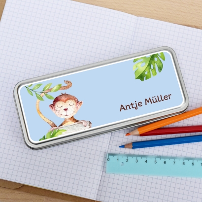 Stiftedose I Stiftebox fr die Schule Affe