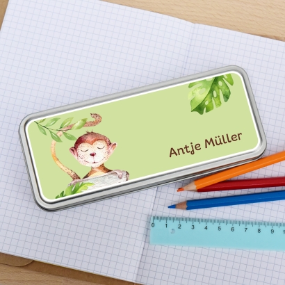 Stiftedose I Stiftebox fr die Schule Affe