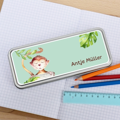 Stiftedose I Stiftebox fr die Schule Affe
