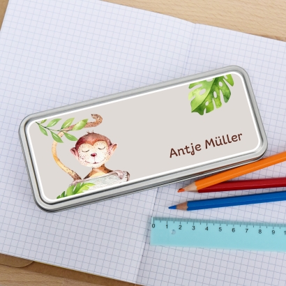 Stiftedose I Stiftebox fr die Schule Affe
