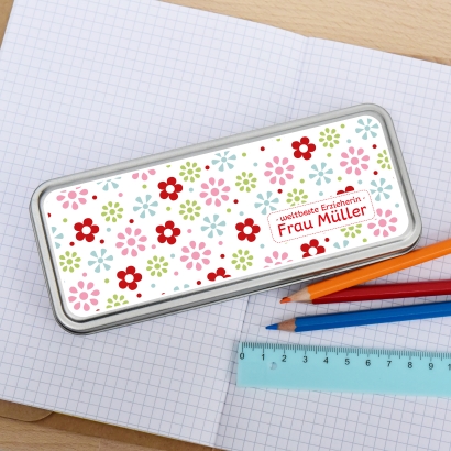 Stiftedose I Stiftebox fr die Schule Blmchen
