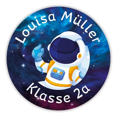 Schulaufkleber I Namensaufkleber fr die Schule Astronautin