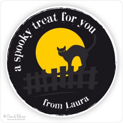 Aufkleber Halloween Katze
