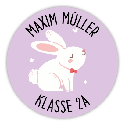 Schulaufkleber I Namensaufkleber fr die Schule Hase