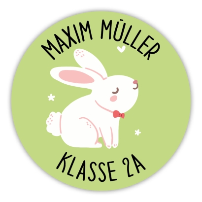 Schulaufkleber I Namensaufkleber fr die Schule Hase