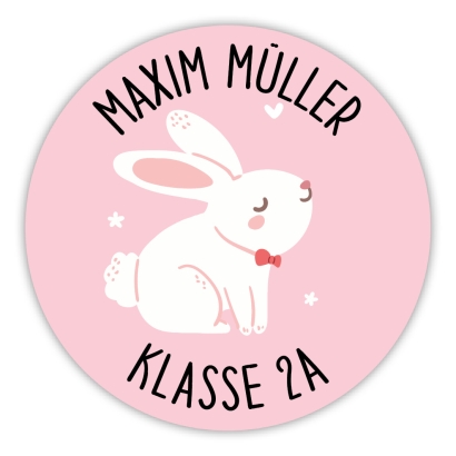 Schulaufkleber I Namensaufkleber fr die Schule Hase