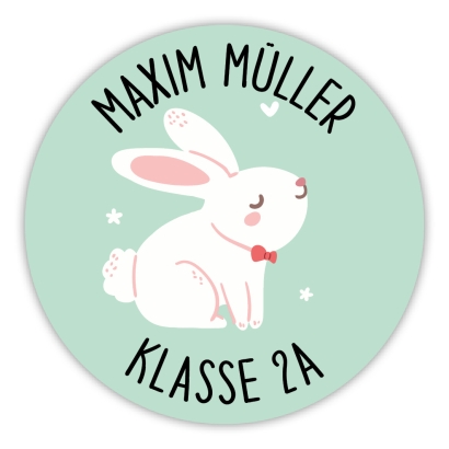 Schulaufkleber I Namensaufkleber fr die Schule Hase
