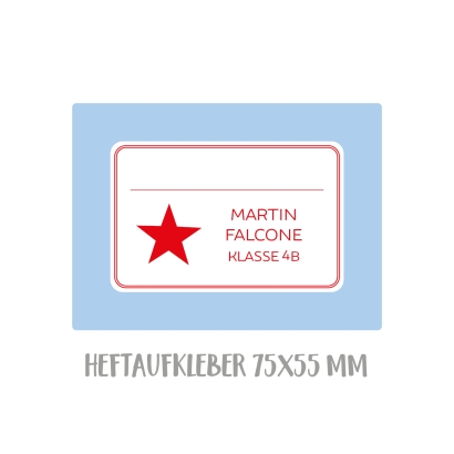 Namensaufkleber Set fr die Schule Stern