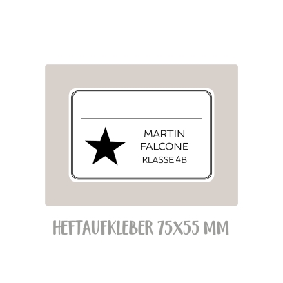 Namensaufkleber Set fr die Schule Stern