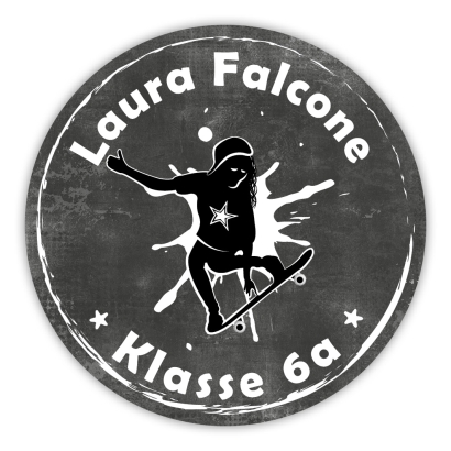 Schulaufkleber I Namensaufkleber fr die Schule Skatergirl