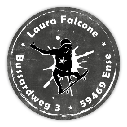 Schulaufkleber I Namensaufkleber fr die Schule Skatergirl