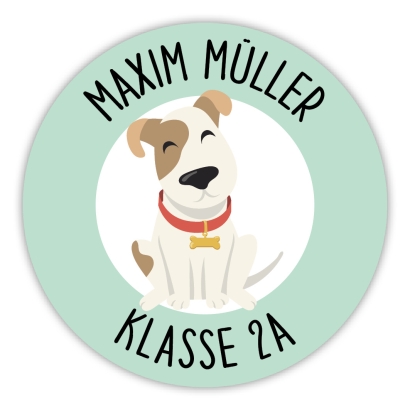 Schulaufkleber I Namensaufkleber fr die Schule Hund