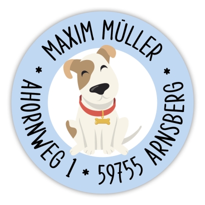 Schulaufkleber I Namensaufkleber fr die Schule Hund