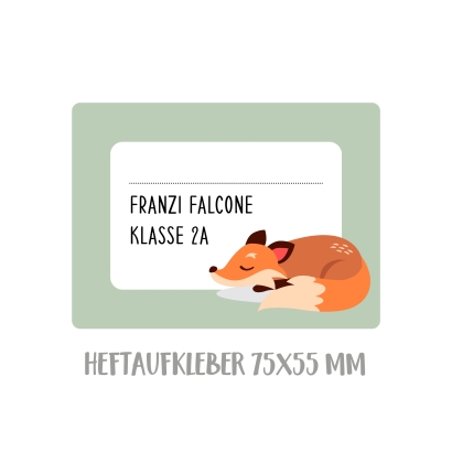 Namensaufkleber Set fr die Schule Fuchs