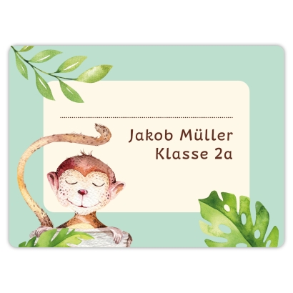Heftaufkleber I groe Schulaufkleber Affe