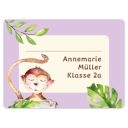 Heftaufkleber I groe Schulaufkleber Affe