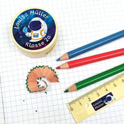 Stifteaufkleber I Kleine Namensaufkleber Astronautin