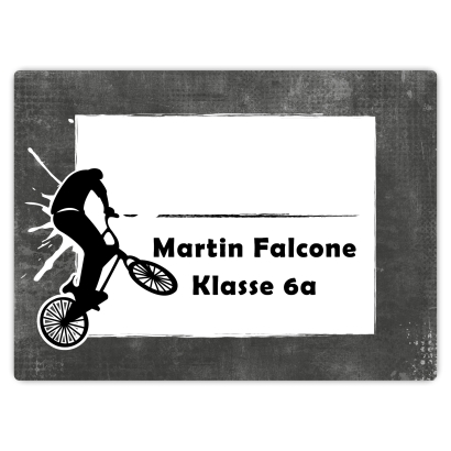 Heftaufkleber I groe Schulaufkleber BMX Fahrer
