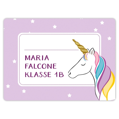 Heftaufkleber I groe Schulaufkleber Einhorn