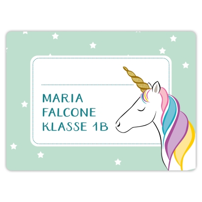 Heftaufkleber I groe Schulaufkleber Einhorn