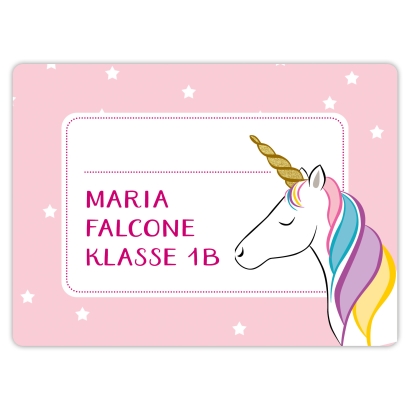 Heftaufkleber I groe Schulaufkleber Einhorn