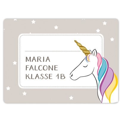 Heftaufkleber I groe Schulaufkleber Einhorn