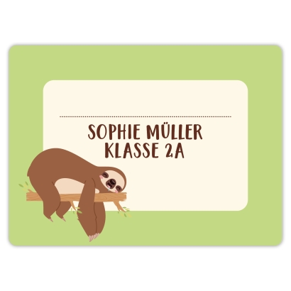 Heftaufkleber I groe Schulaufkleber Faultier