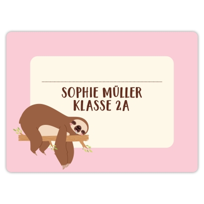 Heftaufkleber I groe Schulaufkleber Faultier