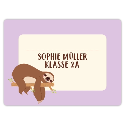 Heftaufkleber I groe Schulaufkleber Faultier