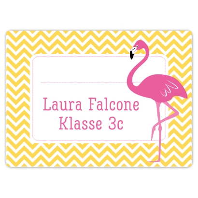 Heftaufkleber I groe Schulaufkleber Flamingo