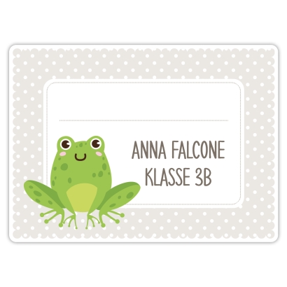 Heftaufkleber I groe Schulaufkleber Frosch