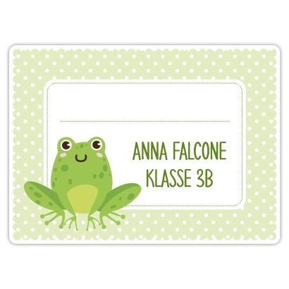 Heftaufkleber I groe Schulaufkleber Frosch
