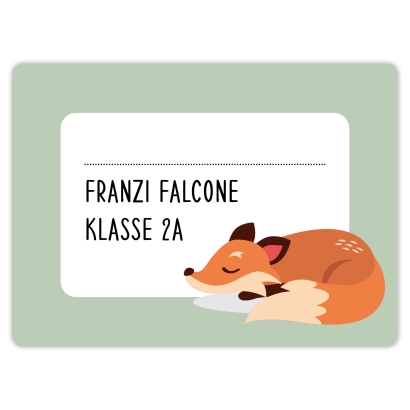Heftaufkleber I groe Schulaufkleber Fuchs