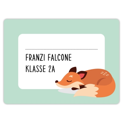 Heftaufkleber I groe Schulaufkleber Fuchs