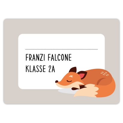 Heftaufkleber I groe Schulaufkleber Fuchs