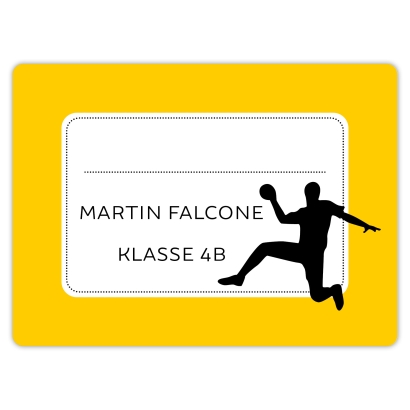 Heftaufkleber I groe Schulaufkleber Handball