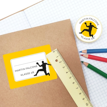 Heftaufkleber I groe Schulaufkleber Handball