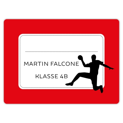 Heftaufkleber I groe Schulaufkleber Handball